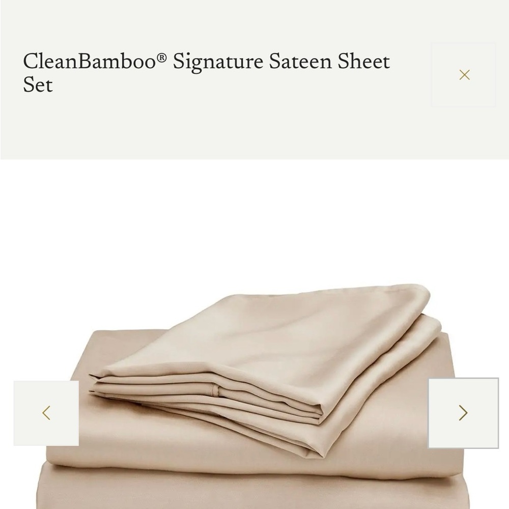 Ettitude BAMBOO Signature Sateen King Sheet Set - sand